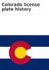 Colorado License Plate Book